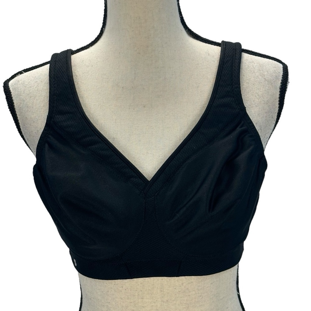 Glamorise Sport Magiclift Seamless Wire-Free Mesh Soft Cup Bra - Black - 36C